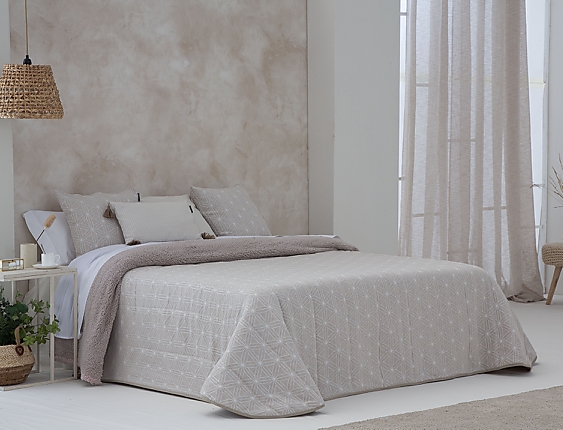 Confecciones Paula - Edredón Sherpa Jacquard Lora Beige