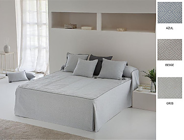 Confecciones Paula - Colcha edredón piqué Sada color Azul, Beige o Gris