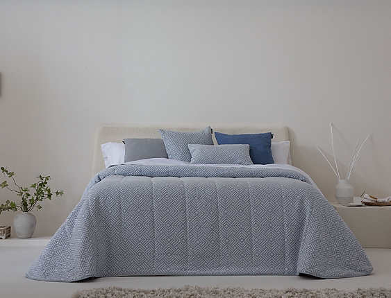 Confecciones Paula - Edredón Sherpa Piqué Sada Azul