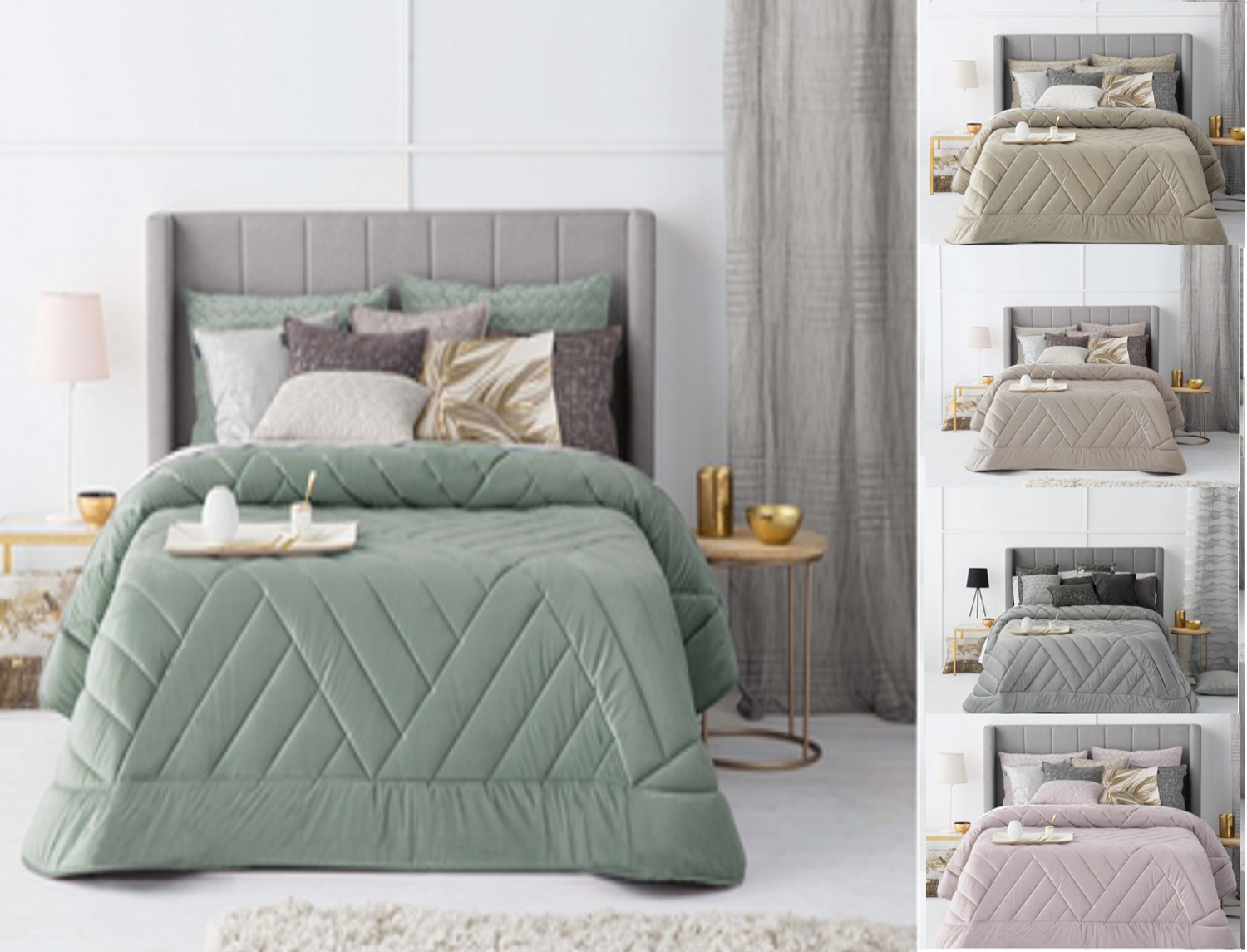Antilo Textil - Edredón nórdico de terciopelo Dual color Arena, Beige, Lavanda, Gris o Verde Antilo Textil Edredón nórdico de terciopelo Dual color Arena, Beige, Lavanda, Gris o Verde