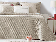 Edredón bouti de terciopelo Naroa color Gris, Lavanda, Arena, Beige, Verde o Blanco