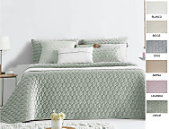 Edredón bouti de terciopelo Naroa color Gris, Lavanda, Arena, Beige, Verde o Blanco