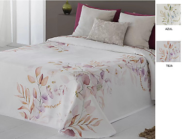 Cañete - Colcha capa Laina color Teja o Azul