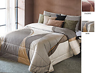 Edredón bouti de terciopelo Alma con funda/s de cojín color Caldera o Gris