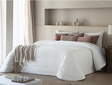 Antilo Textil - Edredón bouti Ilian con funda/s de cojín color Natural