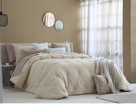 Antilo Textil - Edredón nórdico de terciopelo Odin color Beige o Lavanda