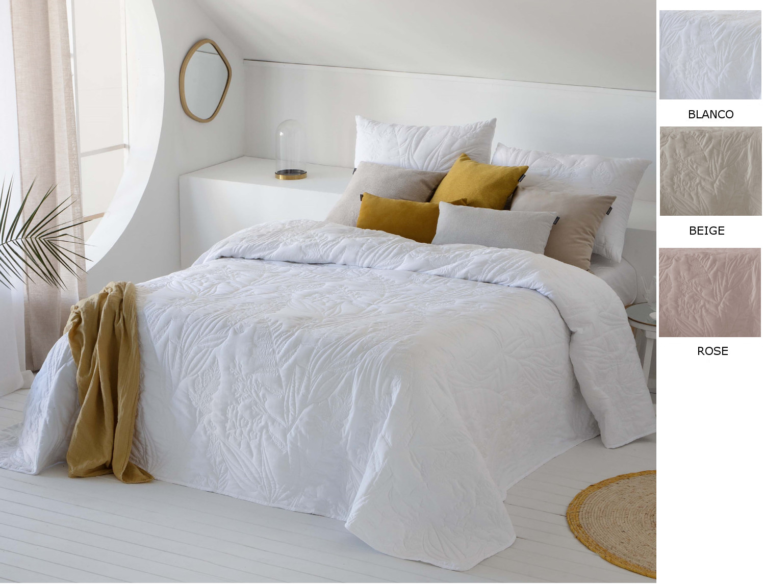 FunDeco Bouti Mireya con funda/s de cojín color Blanco, Beige o Rosé