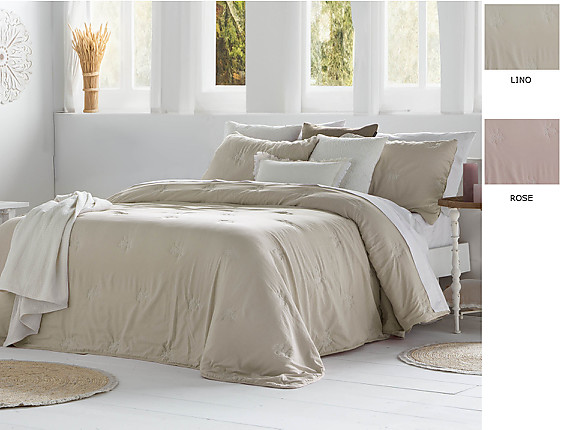 FunDeco - Bouti bordada Amalia con funda/s de cojín color Lino o Rosé