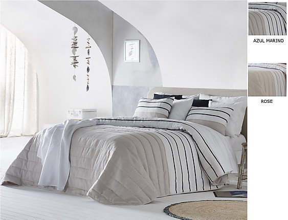 FunDeco - Bouti Jacquard 80gr Valerian con funda/s de cojín color Azul marino o Rosé