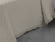 Edredón bouti Adelia con puntilla y funda/s de cojín color Blanco o Lino