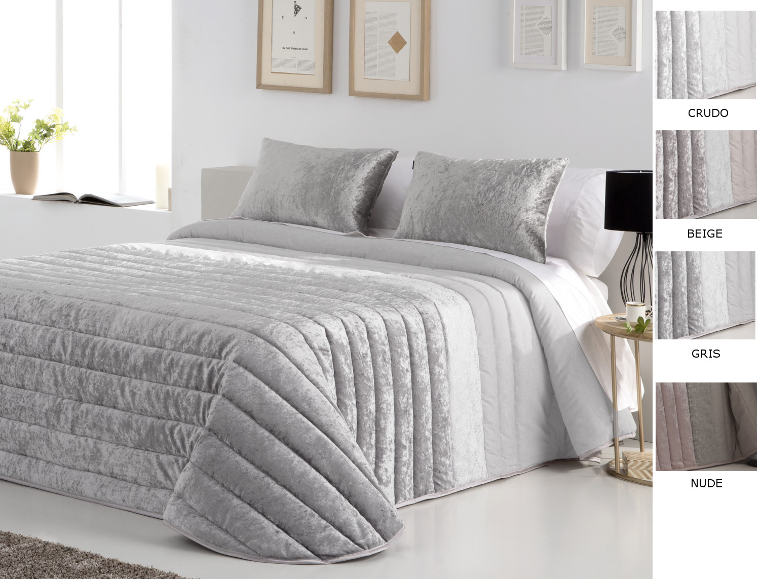 FunDeco Bouti Boston con funda/s de cojín color Crudo, Beige, Gris o Nude