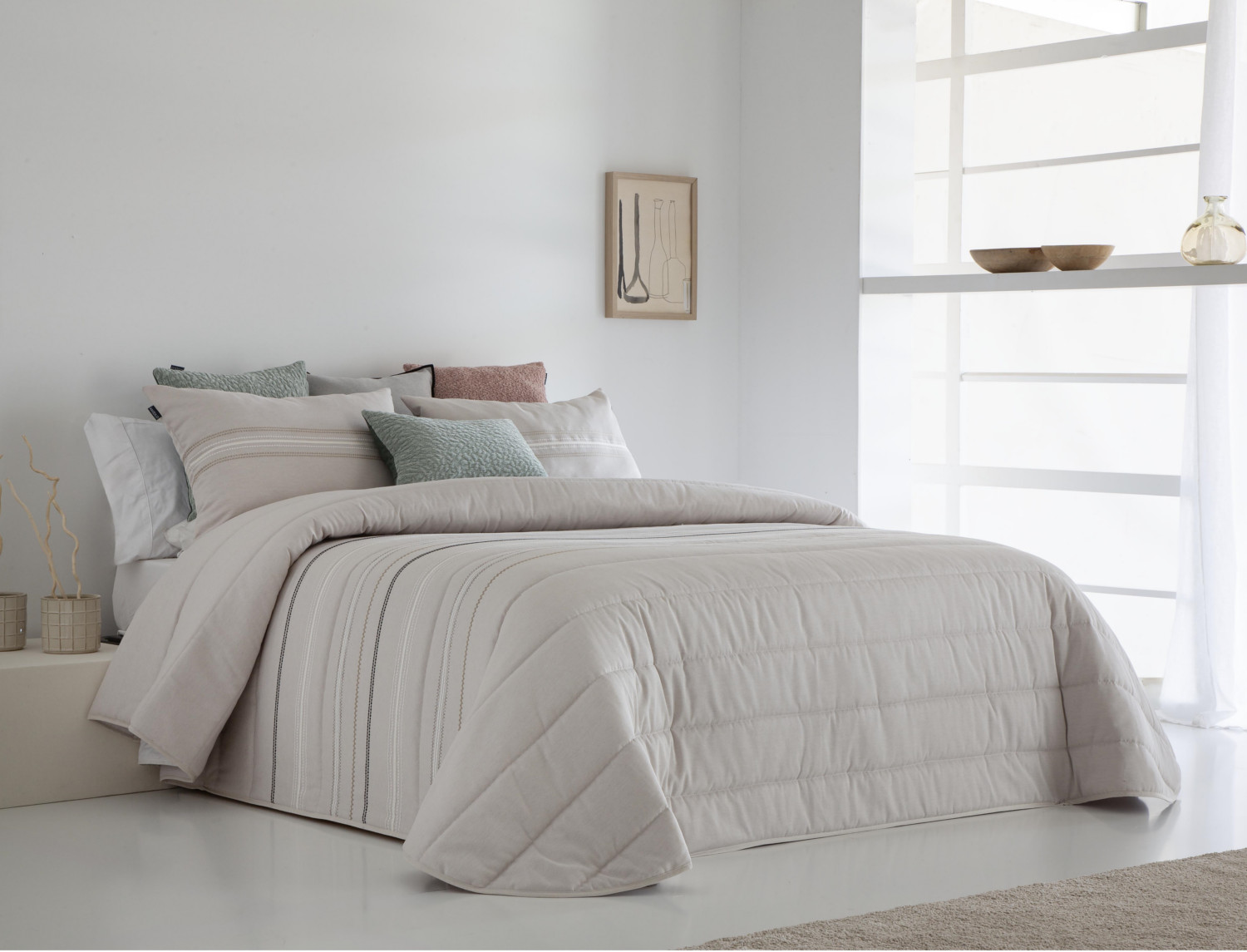 FunDeco Bouti Alvin con funda/s de cojín color Beige