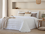 Edredón bouti Sophie con bordado y fundas de cojín color Blanco o Beige