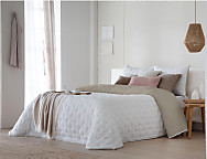 Edredón bouti reversible Royal y funda/s de cojín color Beige o Gris
