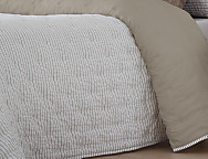 Edredón bouti reversible Royal y funda/s de cojín color Beige o Gris