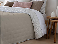 Edredón bouti reversible Royal y funda/s de cojín color Beige o Gris