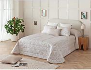 Edredón jacquard Palermo 200gr con fundas de cojín color Blanco, Beige, Maquillaje, Gris o Crema