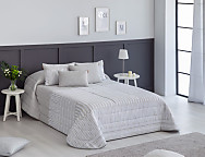 Edredón jacquard Milan 200gr con fundas de cojín color Beige, Maquillaje o Gris