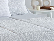Edredón jacquard Catania 200gr con fundas de cojín color Beige, Crema, Gris o Taupé