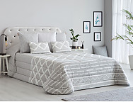 Edredón jacquard Parma 200gr con fundas de cojín color Beige o Gris