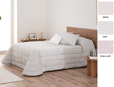 Textilia - Edredón Sherpa Jacquard Albert con fundas de cojín color Beige, Maquillaje o Gris