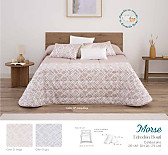 Edredón jacquard Morse 200gr con fundas de cojín color Beige, Maquillaje o Gris