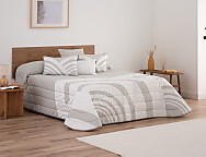 Edredón jacquard Henry 200gr con fundas de cojín color Beige, Maquillaje o Gris