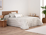 Edredón Sherpa Jacquard Nazaret con fundas de cojín color Beige o Gris