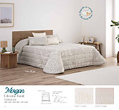 Bouti jacquard Morgan 100gr con fundas de cojín color Beige, Crema o Gris