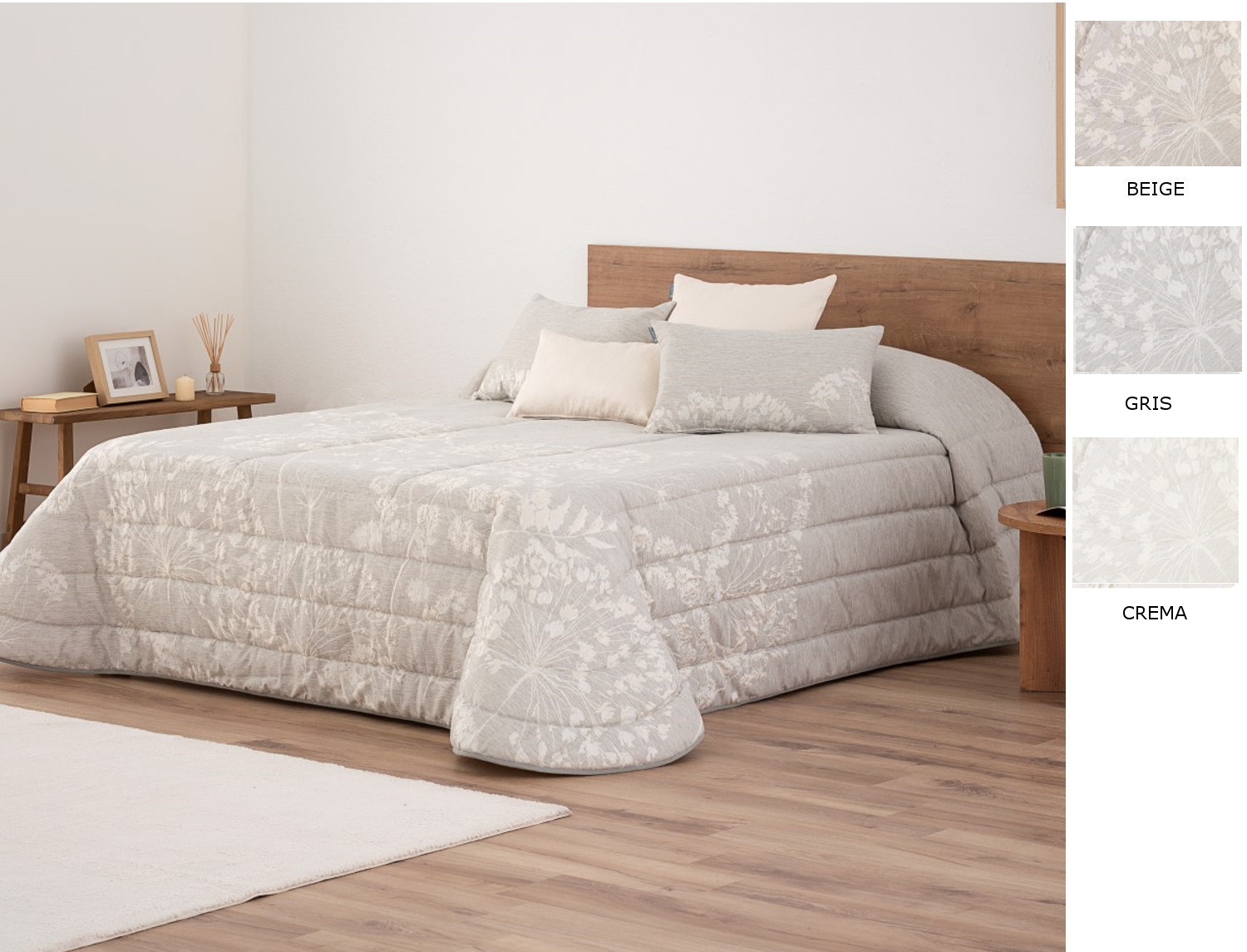 Textilia Bouti jacquard Morgan 100gr con fundas de cojín color Beige, Crema o Gris