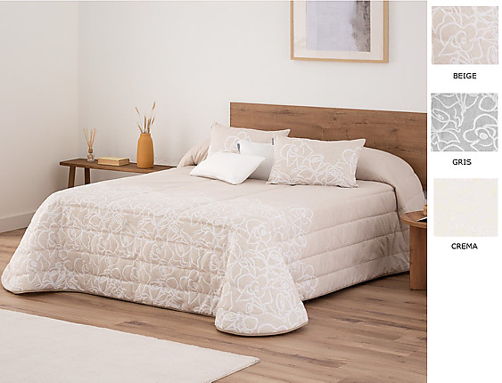 Textilia - Edredón Sherpa Jacquard Aristoteles con fundas de cojín color Beige, Gris o Crema