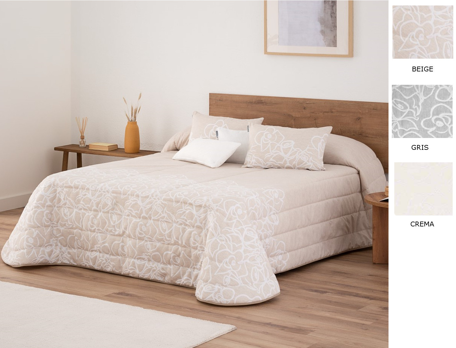 Textilia Edredón Sherpa Jacquard Aristoteles con fundas de cojín color Beige, Gris o Crema