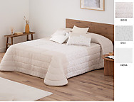 Edredón jacquard Lenin 200gr con fundas de cojín color Beige, Gris o Crema