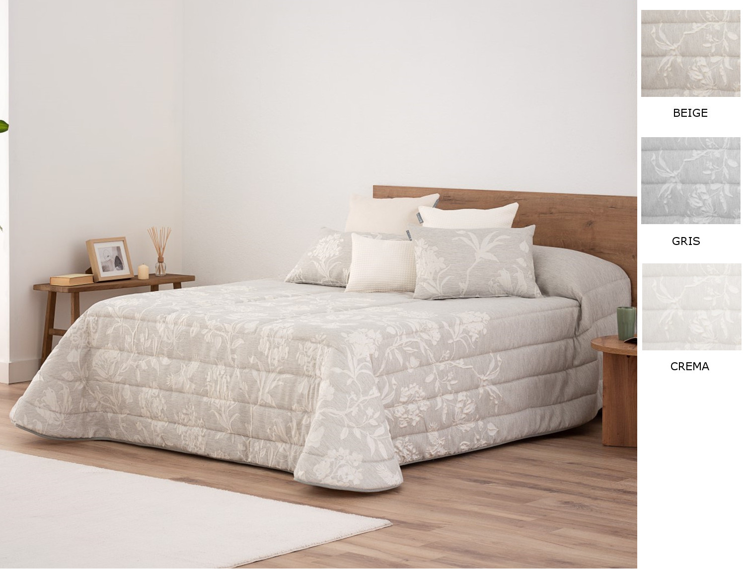 Textilia Bouti jacquard Nikola 100gr con fundas de cojín color Beige, Gris o Crema