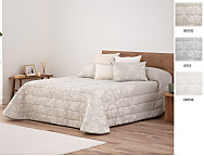 Edredón jacquard Nikola 200gr con fundas de cojín color Beige, Gris o Crema
