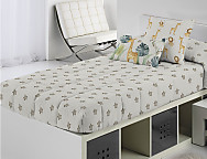 Edredón ajustable Bas A color Beige o Verde agua