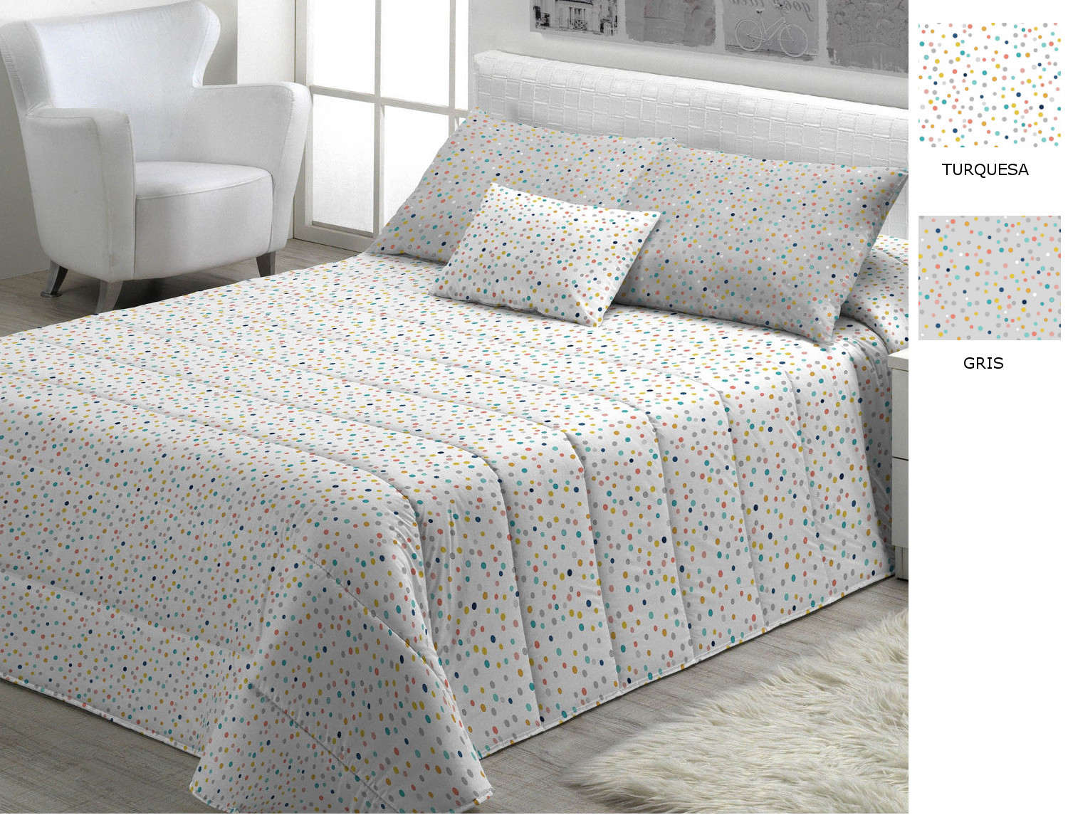 Cañete Confortino Moku A color Gris o Turquesa