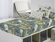 Edredón ajustable Simba A color Beige o Verde agua