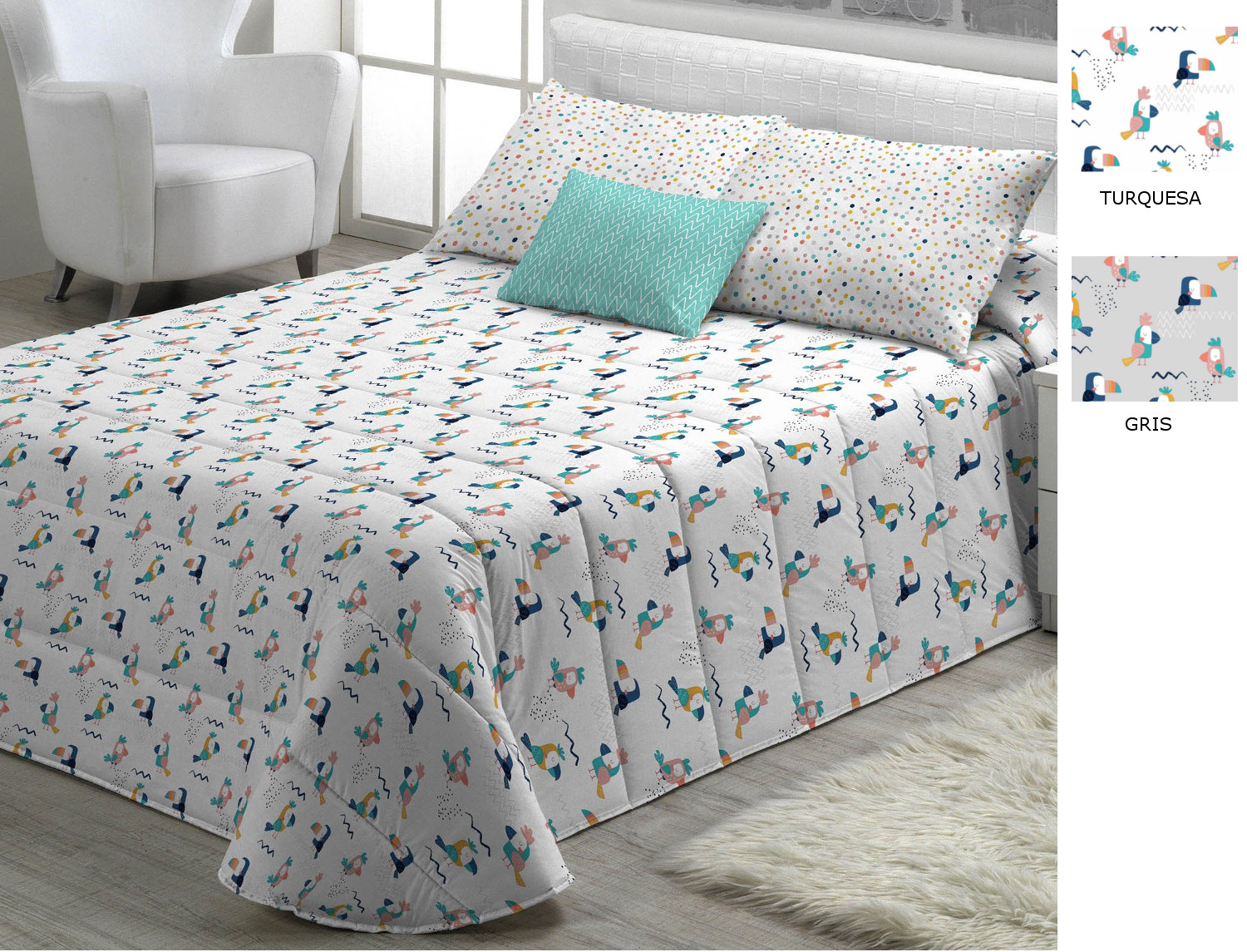 Cañete Confortino Sole A Gris o Turquesa