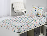 Edredón ajustable Sole A Gris o Turquesa