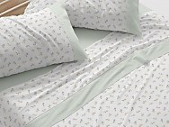 Juego de cama invierno franela 100% algodón 578 color Menta Oferta hasta fin de existencias