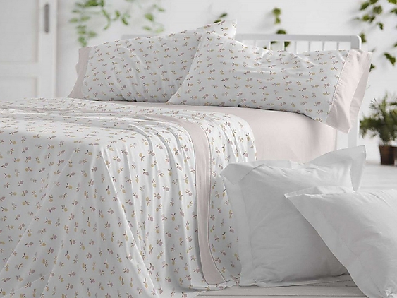 Burrito Blanco - Juego de cama invierno franela 100% algodón 578 color Nude Oferta hasta fin de existencias