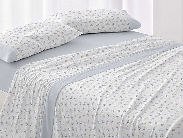 Burrito Blanco - Juego de cama invierno franela 100% algodón 578 color Azul Oferta hasta fin de existencias