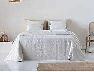 Colcha capa 100% Algodón Treser color Lino, Natural o Plata