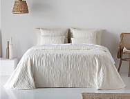 Colcha capa 100% Algodón Baho color Lino, Natural o Plata