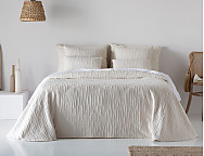 Colcha capa 100% Algodón Baho color Lino, Natural o Plata