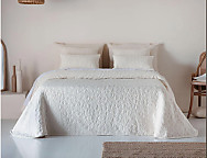 Colcha capa 100% Algodón Claira color Lino, Natural o Plata