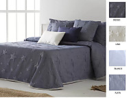 Colcha capa Chela color Blanco, Indigo, Lino o Plata