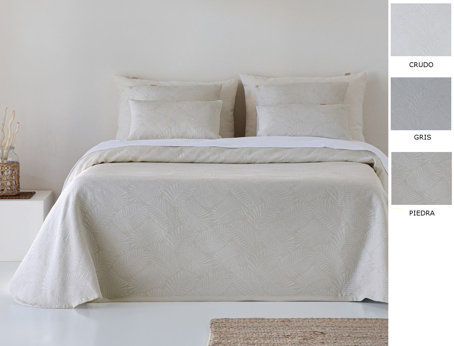 Cañete Colcha capa Korce color Crudo, Piedra o Gris claro