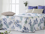 Colcha capa Segra color Azul, Coral o Lino